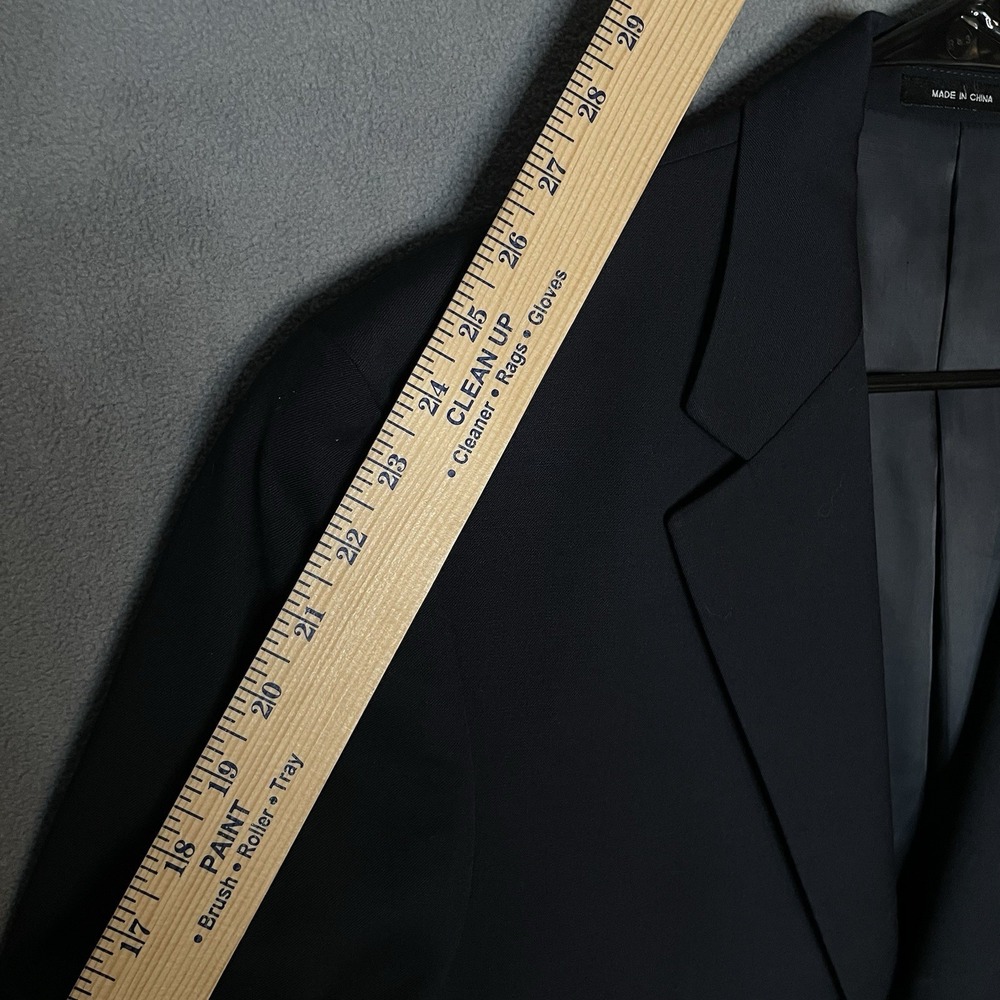 Chaps Ralph Lauren Vtg Wool Blazer 40R Navy Suit Jacket Gold Button Sport Coat - Picture 3 of 8